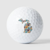 Michigan Pootafdrukken 3-pack Golfballen (Voorkant)