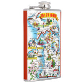 Michigan Postcard Map Heupfles (Rechts)