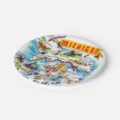 Michigan Postcard Map  Papieren Bordje (Gekanteld)