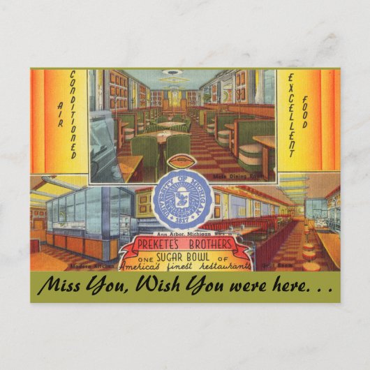 Michigan, Prekete's Bros. Sugar Bowl Briefkaart (Voorkant)