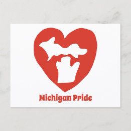 Michigan Pride Hart Ansichtkaart Feestdagenkaart