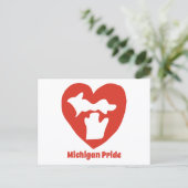 Michigan Pride Hart Ansichtkaart Feestdagenkaart (Staand voorkant)