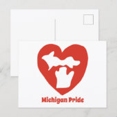Michigan Pride Hart Ansichtkaart Feestdagenkaart (Voorkant / Achterkant)