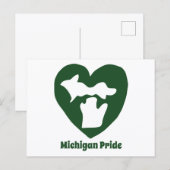 Michigan Pride Hart Ansichtkaart Feestdagenkaart (Voorkant / Achterkant)