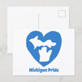 Michigan Pride Hart Ansichtkaart Feestdagenkaart (Voorkant / Achterkant)