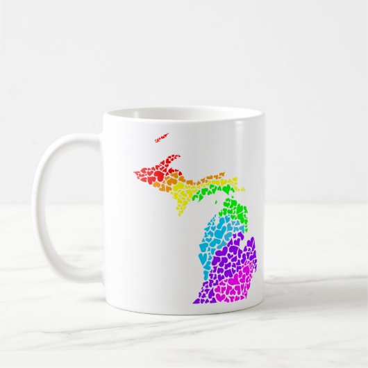 michigan pride : regenboogharten koffiemok (Links)