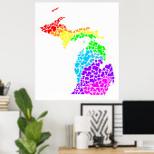 michigan pride : regenboogharten poster (Thuiskantoor)