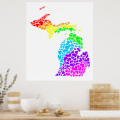 michigan pride : regenboogharten poster (Keuken)