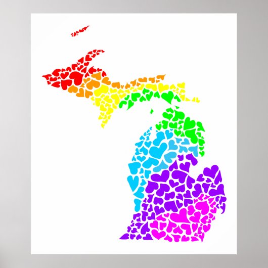 michigan pride : regenboogharten poster (Voorkant)