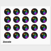 michigan pride : regenboogharten ronde sticker (Vel)