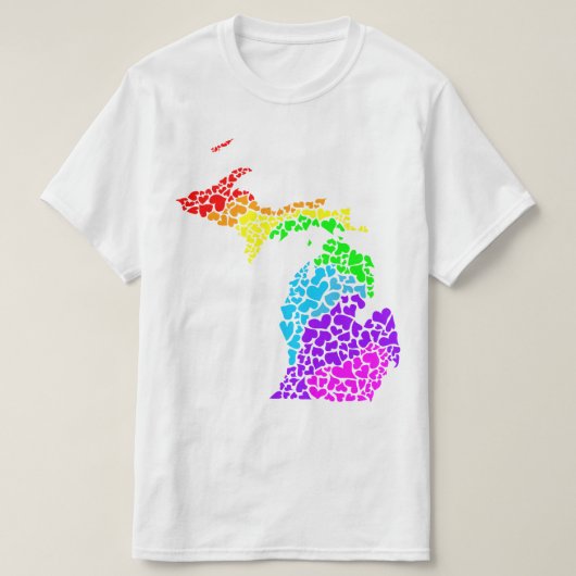 michigan pride : regenboogharten t-shirt (Design voorkant)