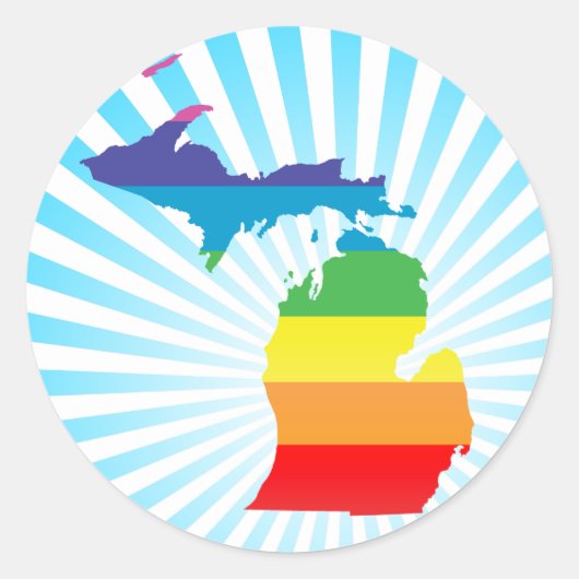 michigan pride . ronde sticker (Voorkant)