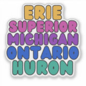 Michigan Rainbow Bubble Text Great Lakes Sticker (Voorkant)