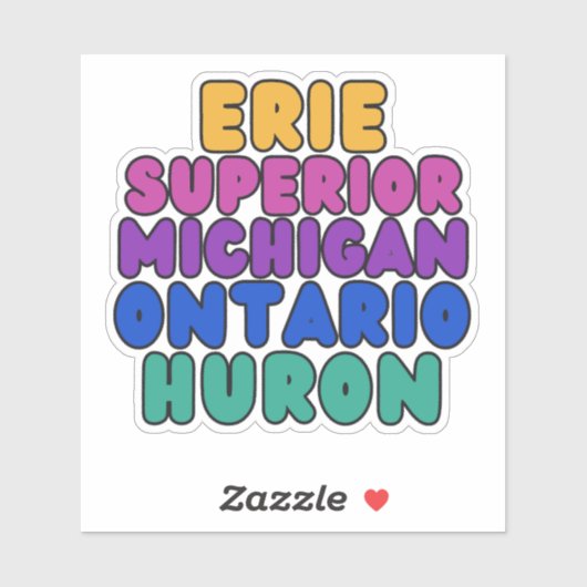 Michigan Rainbow Bubble Text Great Lakes Sticker (Vel)