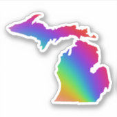 Michigan Rainbow-kleuren | Sticker van de staat Gr (Voorkant)