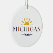 Michigan Rainbow Sun en Golven Ornament (Rechts)
