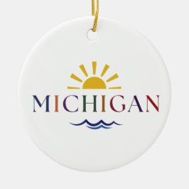 Michigan Rainbow Sun en Golven Ornament
