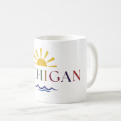 Michigan Rainbow Text Coffee Mok (Voorkant rechts)