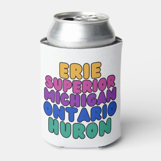 Michigan Rainbow Text Great Lakes Can Cooler (Blikje Voorkant)