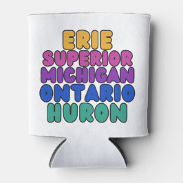 Michigan Rainbow Text Great Lakes Can Cooler