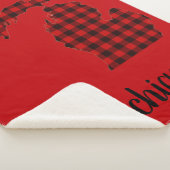 Michigan Red Buffalo Print Sherpa Blanket Deken (3/4)