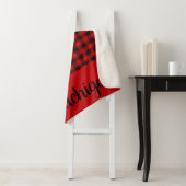 Michigan Red Buffalo Print Sherpa Blanket Sherpa Deken (In situ)