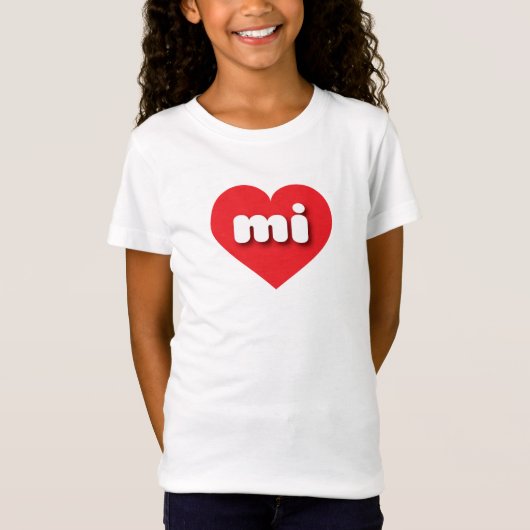 Michigan red hart - Ik hou van hem T-shirt (Voorkant)