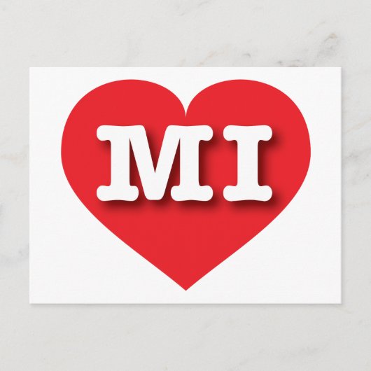 MIchigan Red Heart - Ik hou van MI Briefkaart (Voorkant)