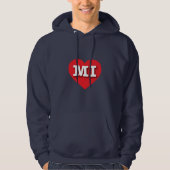 MIchigan Red Heart - Ik hou van MI Hoodie (Voorkant)