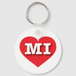 MIchigan Red Heart - Ik hou van MI Sleutelhanger