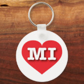 MIchigan Red Heart - Ik hou van MI Sleutelhanger (Voorkant)