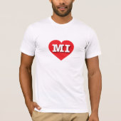 MIchigan Red Heart - Ik hou van MI T-shirt (Voorkant)