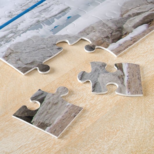 Michigan Red Lighthouse in de winter Legpuzzel (Zijkant)