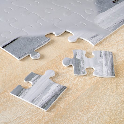 Michigan Red Lighthouse in Winter Legpuzzel (Zijkant)