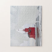Michigan Red Lighthouse in Winter Legpuzzel (Verticaal)