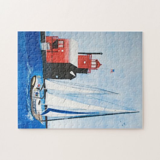 Michigan Red Lighthouse Legpuzzel (Horizontaal)