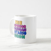 Michigan Regenboog Tekst Great Lakes Coffee Mok (Voorkant links)