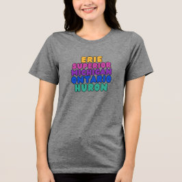 Michigan Regenboog Tekst Great Lakes Koeler Blikje Tri-Blend Shirt