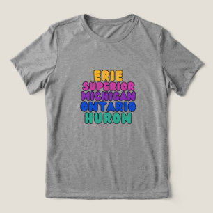 Michigan Regenboog Tekst Great Lakes Koeler Blikje Tri-Blend Shirt