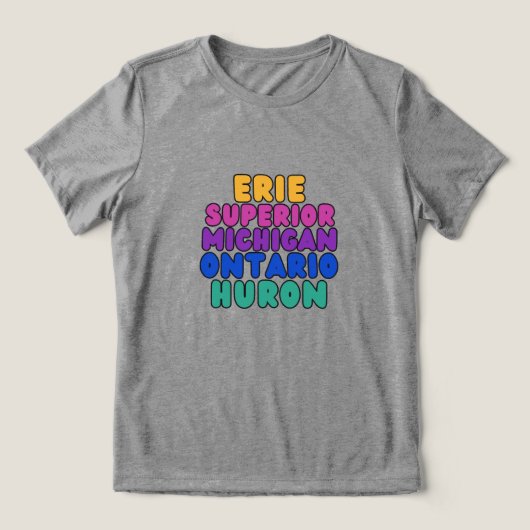Michigan Regenboog Tekst Great Lakes Koeler Blikje Tri-Blend Shirt (Design voorkant)