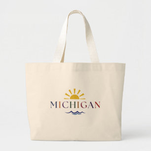 Michigan regenboog tekst grote Canvas tas