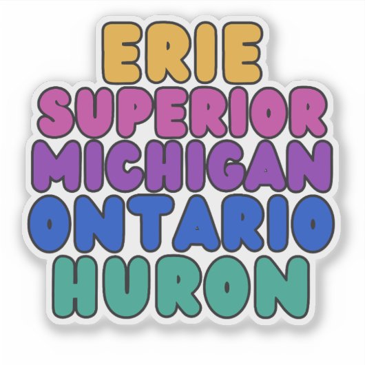 Michigan Regenboorbeltekst Great Lakes Sticker (Voorkant)