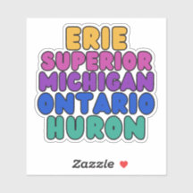 Michigan Regenboorbeltekst Great Lakes Sticker