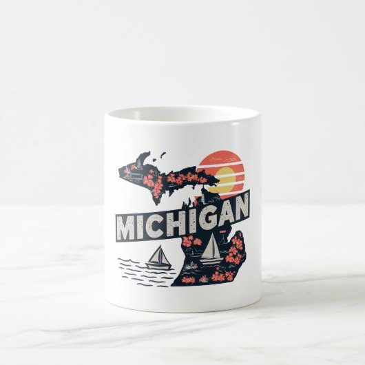 Michigan Retro Silhouette Koffiemok (Center)
