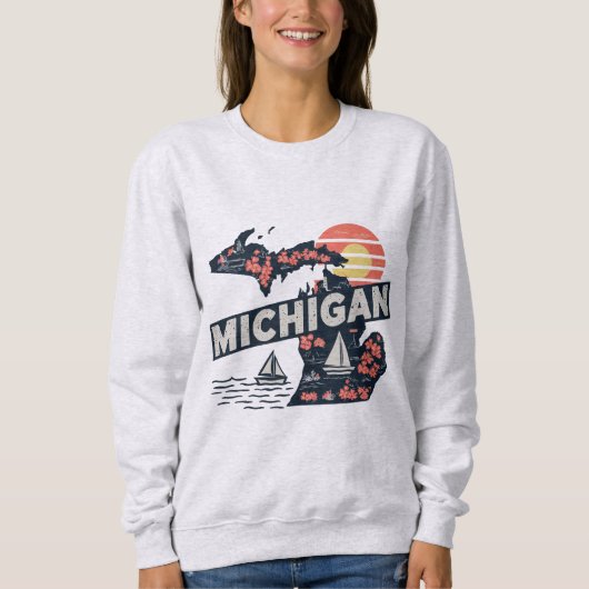 Michigan Retro Silhouette Trui (Voorkant)