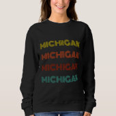 Michigan Retro Typografie Amerikaanse staat Trui (Voorkant)
