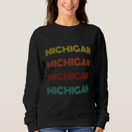 Michigan Retro Typografie Amerikaanse staat Trui (Voorkant)