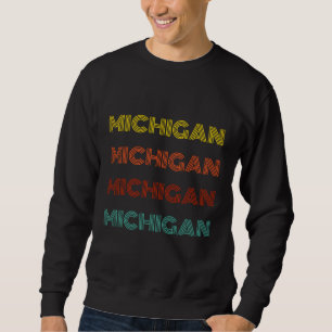 Michigan Retro Typografie Amerikaanse staat Trui