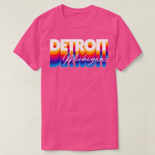 Michigan Retro Typografie Ontwerp T-shirt (Design voorkant)