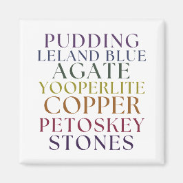 Michigan Rockhound Agate Petoskey Stone Magent Magneet